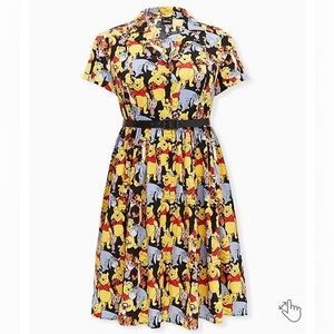 Disney Winnie the Pooh fit and flare belted dress with pockets. Plus size 24.